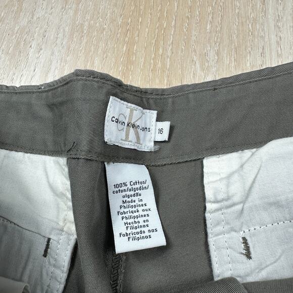 NWT Calvin Klein Weekend Khaki Flat Front Relaxed Leg Solid Beige Y2K Pants 16 - Picture 10 of 15